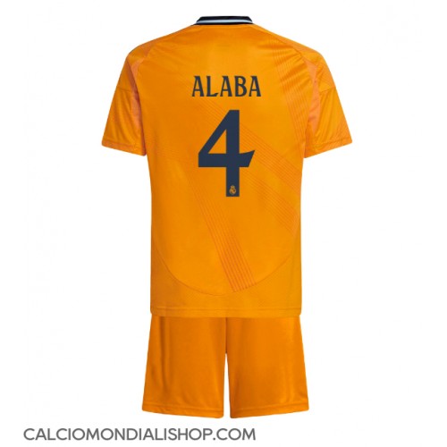 Maglie da calcio Real Madrid David Alaba #4 Seconda Maglia Bambino 2024-25 Manica Corta (+ Pantaloni corti)